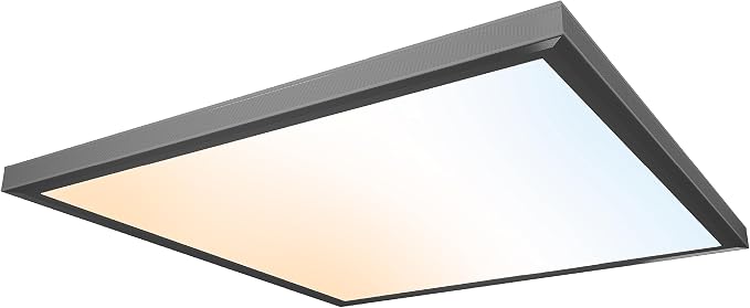 UltraLux 2x2 Surface Mount LED Panel TRIAC Dimmable 3CCT Matte Black 1Pk | 3000 lumens, 120-degree beam, CRI>80, aluminum build, damp-rated, fits junction boxes, over 50,000 hours, 5-year warranty