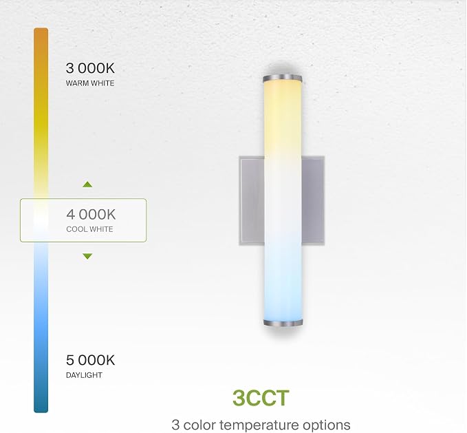 ASD 18" LED Linear Vanity Light Fixture, Modern Bathroom Sconce — 3 Color 3000K-5000K, Dimmable, 20W 1500LM, Energy Star & ETL Listed — Over Mirror Makeup Bar for Bedroom, Cabinets — Nickel, 4 Pack