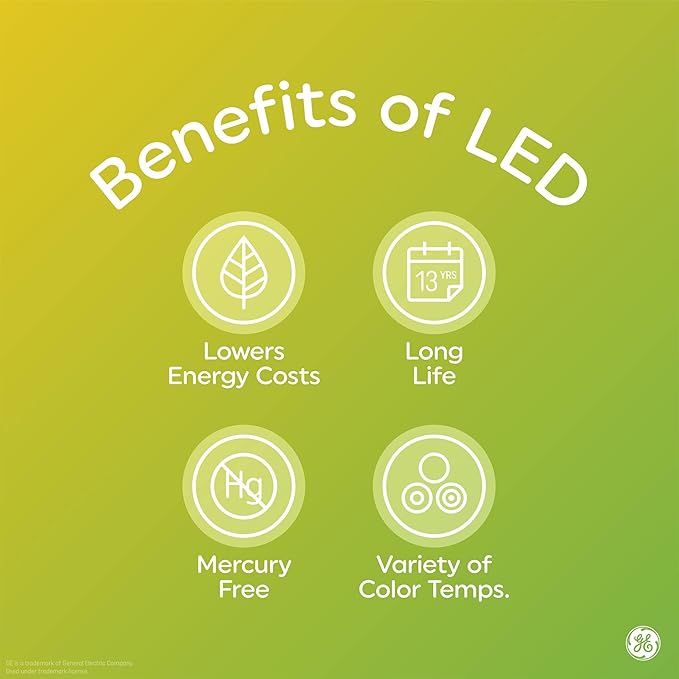 GE LED+ Battery Backup LED Light Bulbs, Emergency Light Bulb for Power Outages + Flashlight, BR30 Indoor Floodlights (3 Pack)