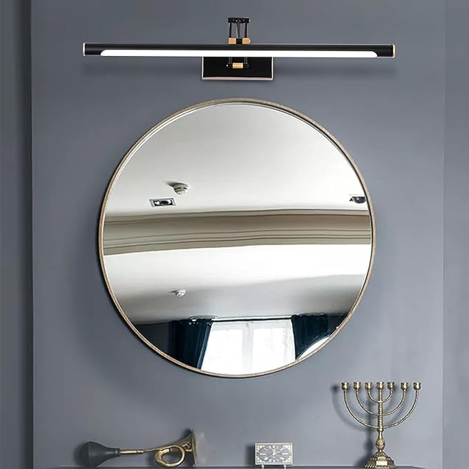 Modern Adjustable 270° Rotatable Black Gold LED Vanity Light, 23.6 Inch Black Gold Bathroom Light Over Mirror (5000K White Light)