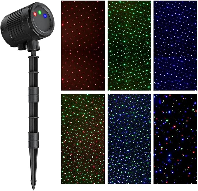 Laser Christmas Projector Lights Outdoor, Firefly Light Show for Trees | 3 Colors,RF Remote, Waterproof, Indoor Holiday Halloween Decoration, Christmas Gift, Wedding, Home Decor, Party, Garden
