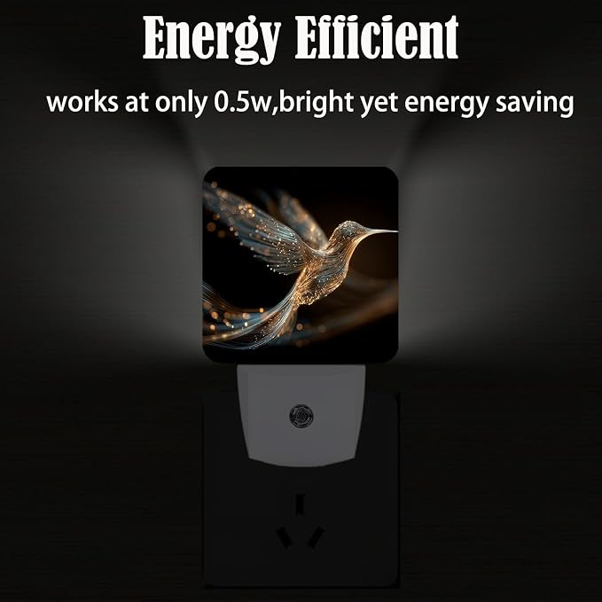 Hummingbird Night Light,Plug-in Night Lights with Dusk-to-Dawn Sensor for Stairway,Hallway,Bedroom Sleep Friendly Ideal for Women/Girls/Boys Gift,0.5w