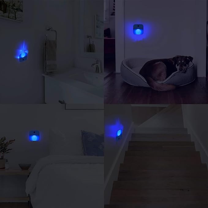LED Night Lights Plug into Wall,Soft Night Light with Dust to Dawn Sensor,Nightlight for Travel,Kitchen,Adults, Bathroom,Bedroom,Stairs,Nursery,Hallway,6 Packs,Blue Light