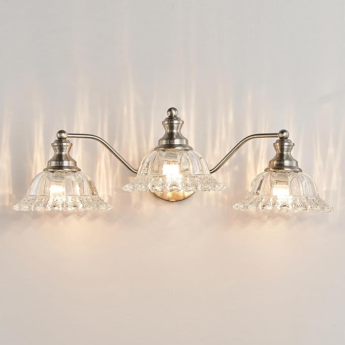 Brushed Nickel Bathroom Vanity Light Fixture 3 Light Vanity Lights for Bathroom Vanity Light Fixtures