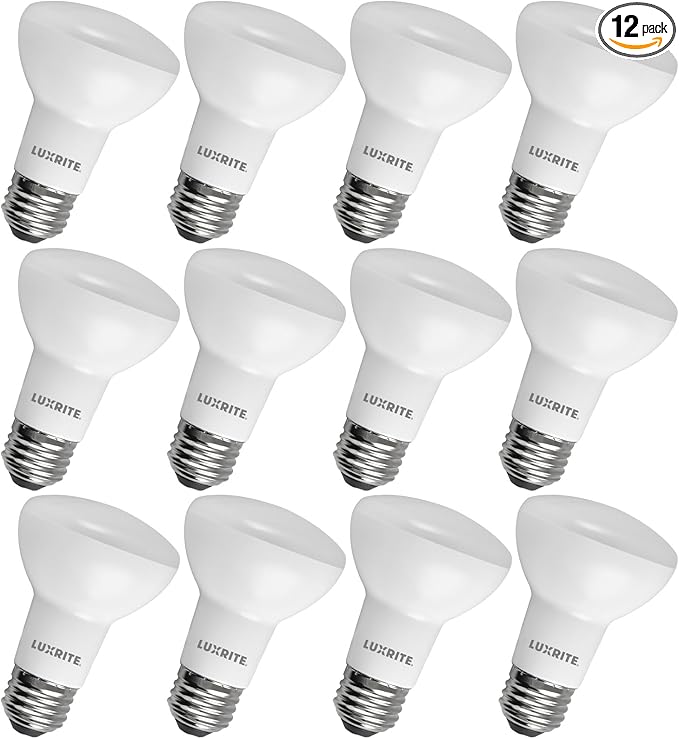 LUXRITE BR20 LED Bulb, 45W Equivalent, 4000K Cool White, Dimmable, 460 Lumens, R20 LED Flood Light Bulb 6.5W, Energy Star, Damp Rated, E26 Base, Perfect for Recessed and Track Lighting (12 Pack)