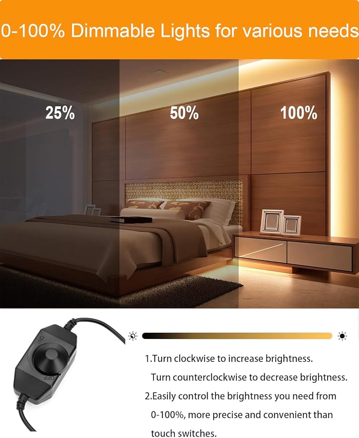 Neon Rope Lights 32.8ft, 3000K Warm White Dimmable LED Strip Lights, 24V Flexible Cuttable IP67 Waterproof LED Rope Lights for Bedroom Indoor Outdoor (Power Adapter Included)