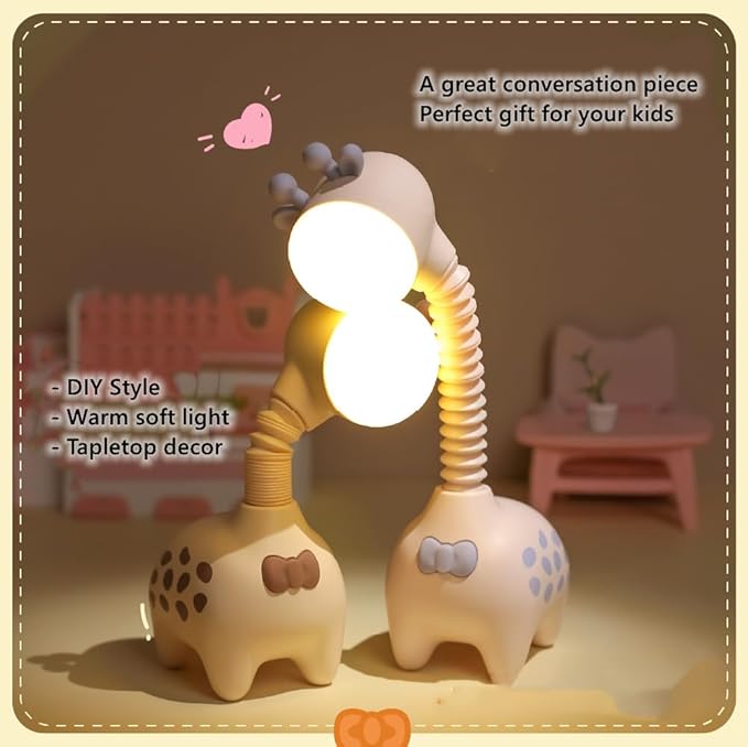 Fantasee Giraffe Night Light USB Rechargeable Nursery Bedside Sleeping Light for Child Kids - Green