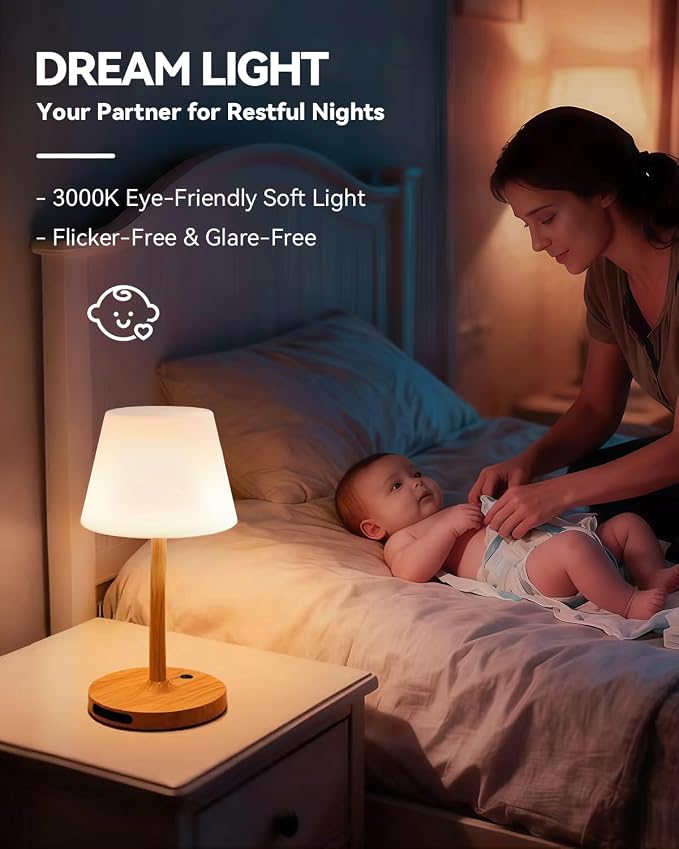 SAIWEYA Outdoor Waterproof Shower Lamp, 8000mAh Rechargeable Bathroom Lamp | IP65 Cordless Shower Light, Emergency Power Bank, Touch Dimming, Long-Lasting Battery, Versatile for Patio, Camping, Bathroom