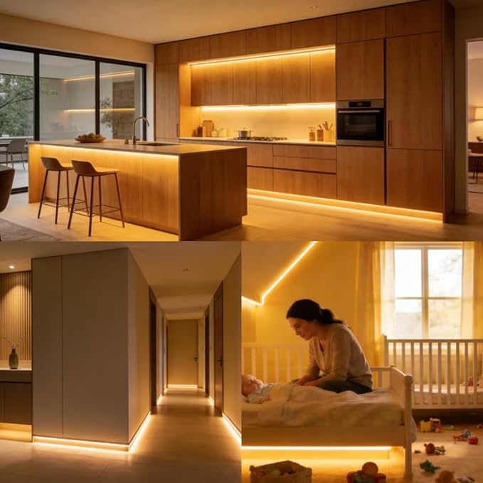 COB Warm White 30Ft LED Strip Lights 24V Super Bright LED Rope Lights Dimmable Flexible High CRI95+ Light Strip for Bedroom,LED lights Strip Under for Cabinet Kitchen Decor DIY,Under Cabinet Lights