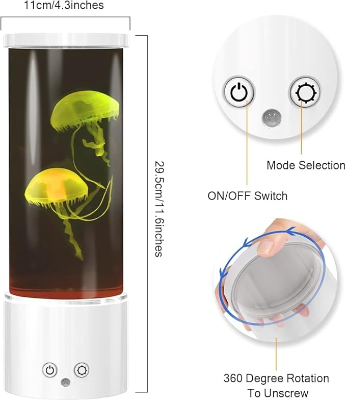 Jellyfish Lamp, LED Jellyfish Tank Table Lamp with Remote Control,17 Color Changing Dimmable Jellyfish Night Light for Home Decor & Christmas Birthday Gifts