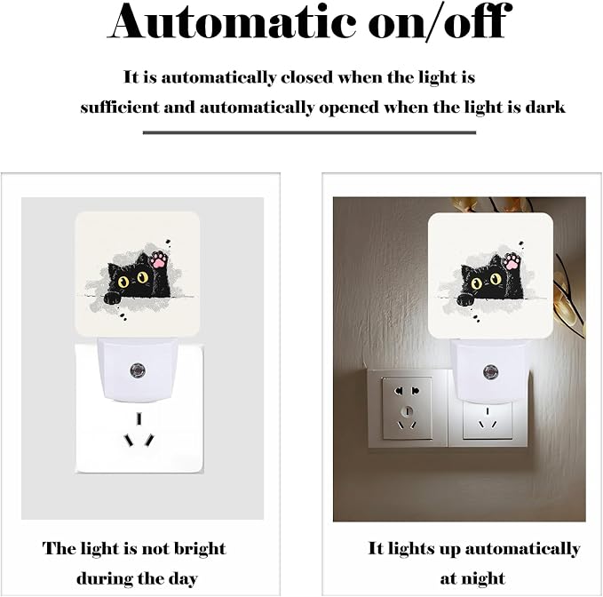 Funny Paw Night Light,Plug-in Nightlights Auto Sensor Night Lamp Dusk-to-Dawn Lamp Home Decor for Nursery Children Girls Boys