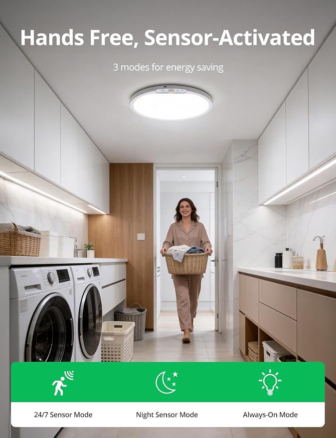 Bojim 10000mAh Battery Operated Ceiling Light with Remote RGB Backlight | Magnetic Battery Operated IP44 Waterproof Dimmable & 3CCT Remote No Wiring for Closet Pantry Garage