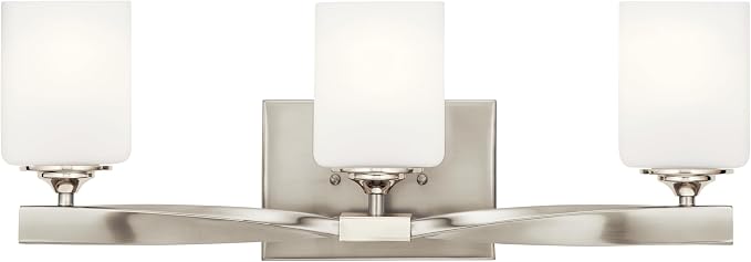 Kichler Marette 3-Light Bathroom Vanity Light, Brushed Nickel