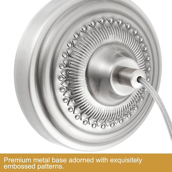 Brushed Nickel Pendant Lights Kitchen Island 2 Pack, Vintage Bathroom Pendant Light with Detachable Glass Shade, Adjustable Hanging Light for Kitchen Island Lighting, Farmhouse, G9 Base
