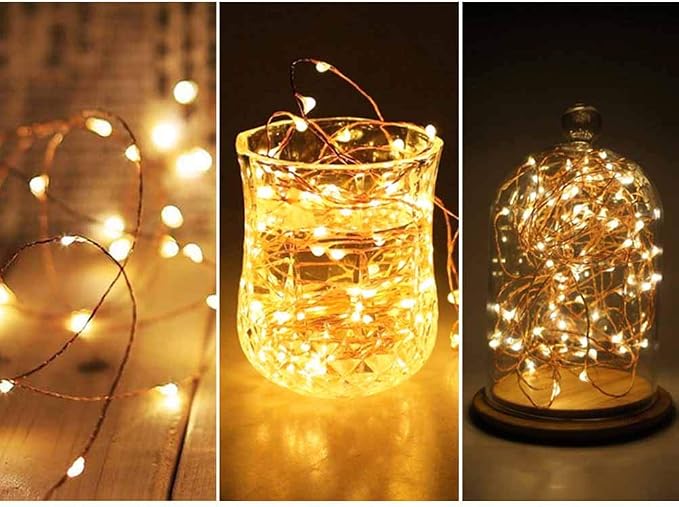 Twinkle Star 200 LED 66 FT Copper String Lights, Warm White | Fairy String Lights, 8 Modes, USB Powered, Remote Control, Christmas Tree Wedding Party Home Decoration