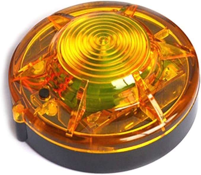 Roadside Flashing Flares Safety Warning Light Emergency LED Strobe Light with Magnetic Base Vehicle and Marine (Amber)