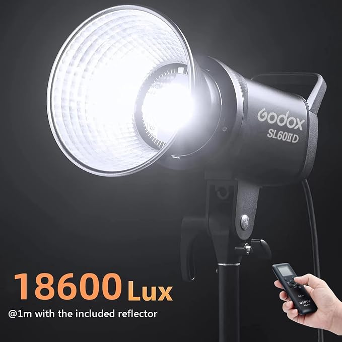 Godox SL60IID 70W LED Video Light, 18600Lux@1M 5600K LED Continuous Light, CRI96+ Bluetooth&Remote Control 8 Fx Effects, Compact Studio Light for Video&Photography