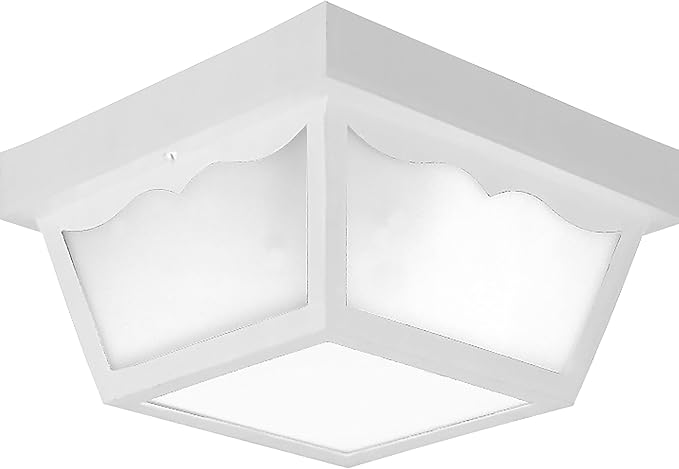 Progress Lighting 2-Light Indoor and Outdoor Flush Mount Ceiling Light, Interior and Exterior Ceiling-Mount Light Fixture for Porch Light, Patios, Garages, Hallways, 10-1/4'' by 5-1/2'', Black