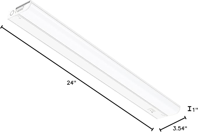 GETINLIGHT Inlight 24-inch Hardwired Only LED Under Cabinet Lighting, Soft White(3000K), Dimmable, Matte White Finished, ETL Listed, IN-0201-13-WH
