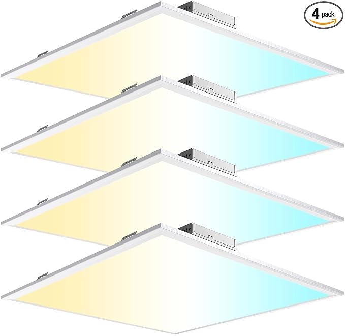 AIKVSXER 4 Pack 2x2 LED Flat Panel Light 40W 3000K/4000K/5000K Switchable | 4400LM Triac Dimmable 2x2 Led Light Drop Ceiling, AC 120V Back-Lit Recessed Drop Ceiling Lights for Office, Home