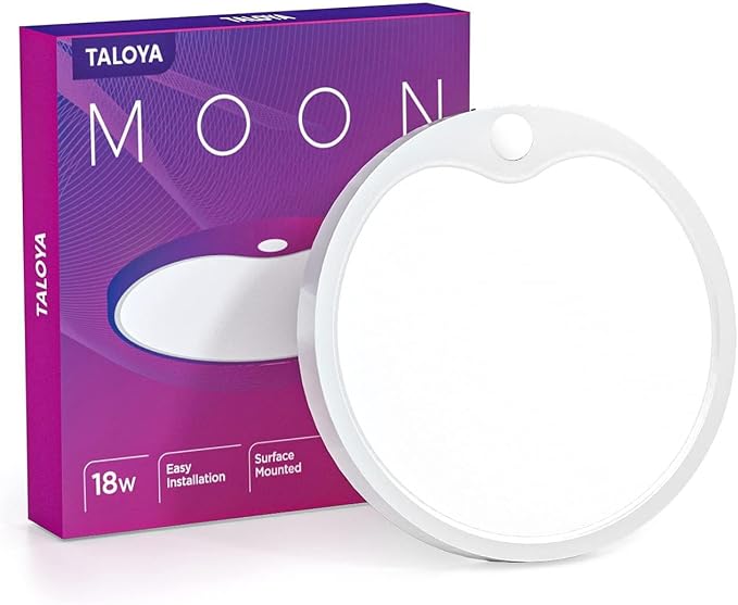 TALOYA Motion Sensor Ceiling Light,18W 6500K 8.9" LED Flush Mount,Hardwired | PIR Motion Detector, Day/Night Modes,Hardwired Ceiling Light for Closets,Hallways,Stairways, Garages,Basements,Porches