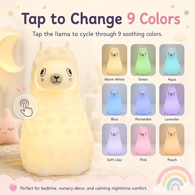 Baby Nursery Night Light ,Portable LED Night Lamp for Breastfeeding | New Born Baby Essentials Must Haves, BPA Free Silicone Night Lamp, Dimmable Nightlight, Rechargeable Light for Kids Adult