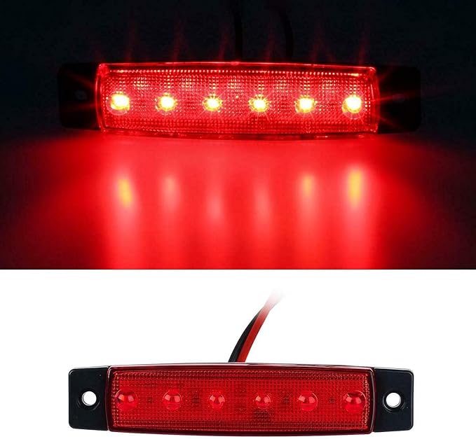 PSEQT LED Boat Interior Lights Marine Courtesy Light Strip Deck Transom Cockpit Navigation Lighting Waterproof for Fishing Pontoon Kayak Yacht Sailboat (Red 10Pcs)