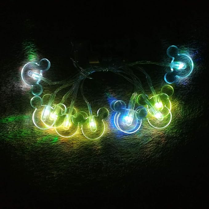 1.65m 10LEDs Decorative Cartoon Animal Mouse Night Mood Light Romantic Lamp for Home Indoor Bedroom Party Festival Décor(RGB Color Changing)