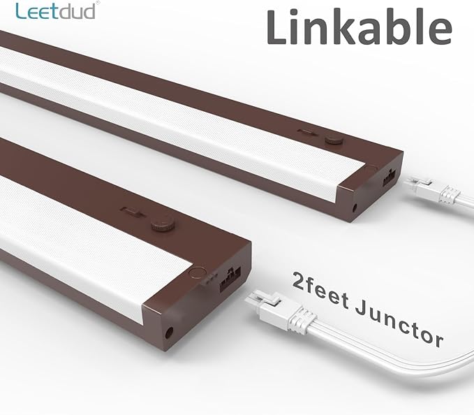 Under Cabinet Lighting Plug in or Hardwired Built-in Dimmer, 40 Inch 20W, 5CCT 2700/3000/3500/4000/5000K, Linkable Counter Lights for Kitchen, ETL Dimmable LED Light Fixture, Bronze