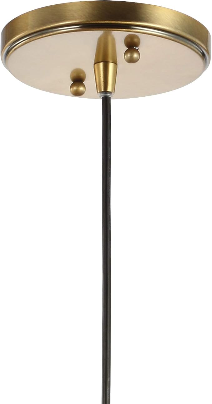 JONATHAN Y Nixon 1-Light 7.5" Globe Pendant, Brass Gold/Black | Mid-Century Modern, Adjustable, Champagne Smoked Glass Shade, LED Bulbs Included, Metal/Glass Kitchen Island Ceiling Fixture