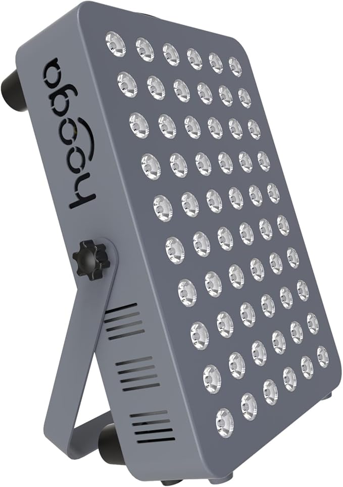Hooga HG300 Red Light Therapy Panel — 660nm & 850nm Red & Near Infrared LED Light, 60 LEDs Dual Wavelength, Built-in Timer, Adjustable Stand & Carrying Handle