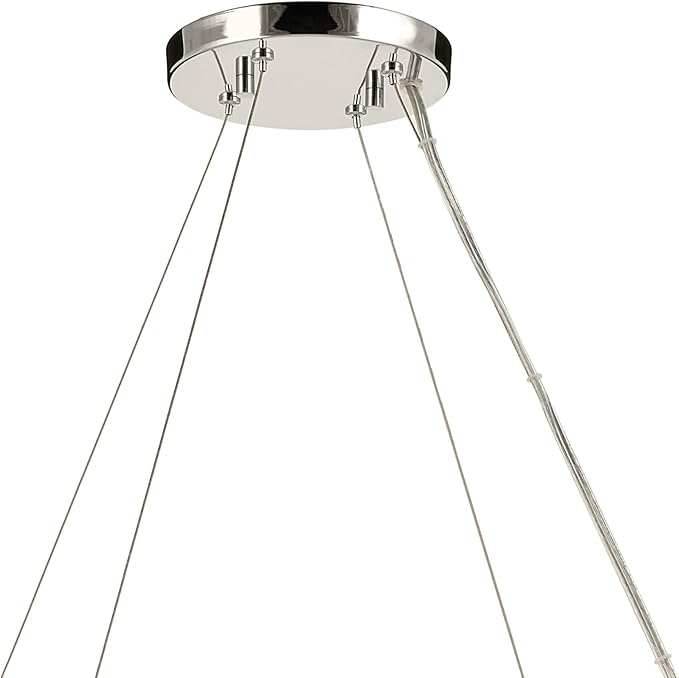 Kichler Harpin 6-Light Chandelier, Sloped Ceiling Compatible, for Dining Room or Living Room with Clear Glass in Polished Nickel (8.5" x 37.75"), 52771PN