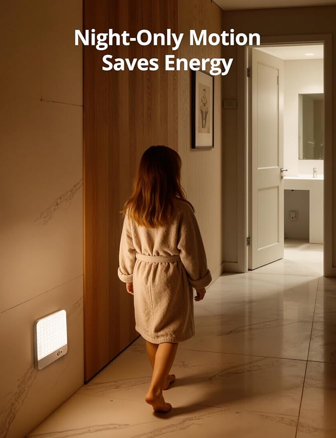 Bojim Magnetic Rechargeable Battery Operated Motion Sensor Ceiling Light | Magnetic Wireless Lights IP44 Waterproof & Dimmable 3CCT No Wiring for Closet Bedroom Pantry Garage