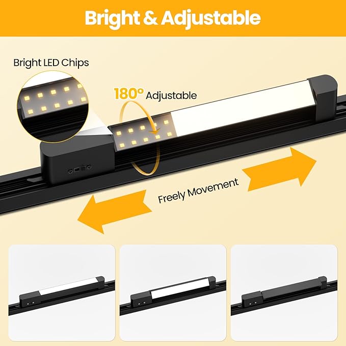 5 Color Linear H Track Lighting Heads H Type Track Light Heads Dimmable LED Track Lighting Fixtures Ceiling Spotlight, H Style Track Heads for H Track Lighting Rails - Black CRI90 15W 1 Pack