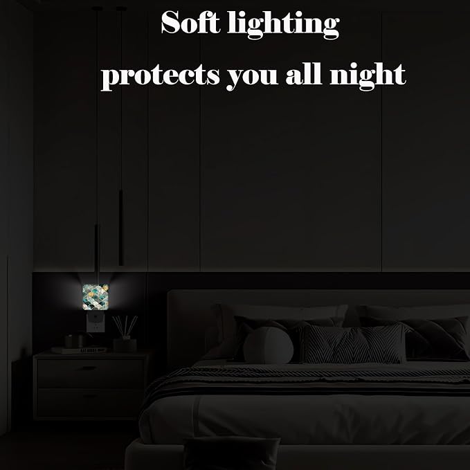 Marble Night Light,Mermaid Fish Scales Plug Into Wall Decor for Stairway,Hallway,Kitchen,Dusk to Dawn Sensor Nightlights for Boys/Girls/Women/Men Room Gifts