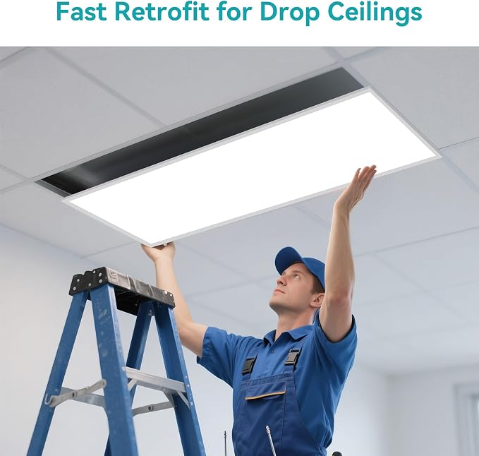 2x4 LED Flat Panel Light for Drop Ceiling 6 Pack | 0-10V Dimmable, 40W/50W/60W Selectable, 4CCT 3000K/4000K/5000K/6000K, Up to 6600LM, ETL Listed, 100-277V
