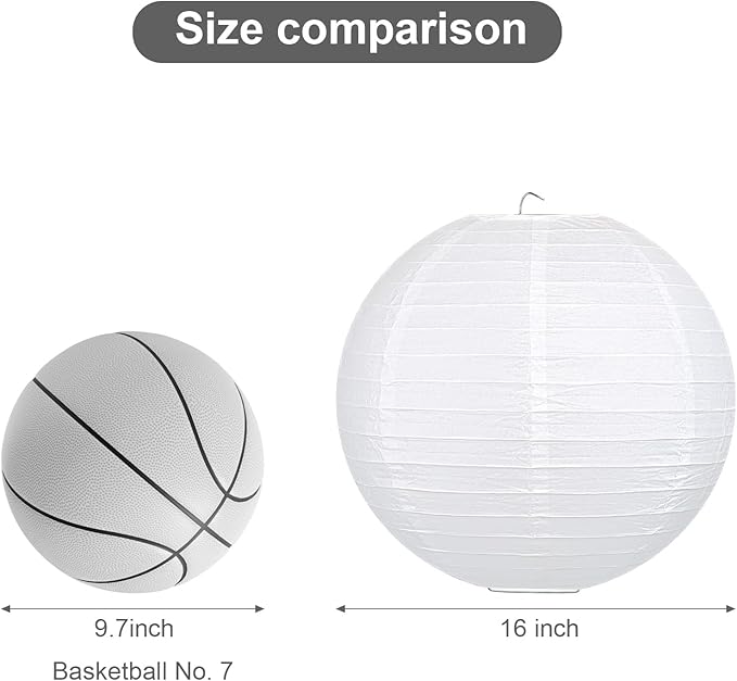 LIHAO 16 Inch White Round Paper Lanterns (10 Pack)