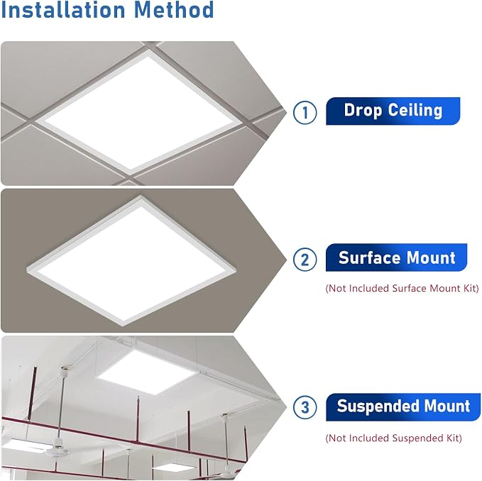 CycevSun 2x2 LED Drop Ceiling Lights Flat Panel Fixture, 24 Pack | 0-10V Dimmable, 3000K 4000K 5000K Switchable, 20/30/40W Selectable, 120-277V, ETL Listed, Office, Commercial, Classroom