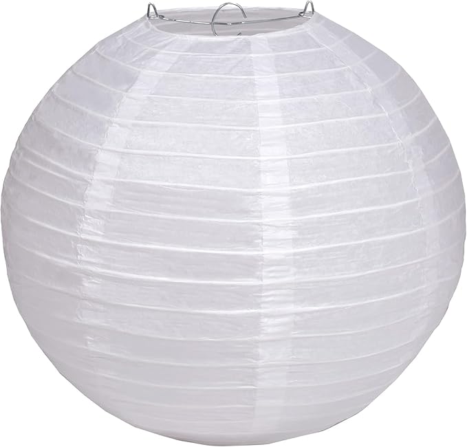 Pack Of 3 Round Paper Lanterns Lamp Wedding Birthday Party Decoration (White, 4"/10CM)