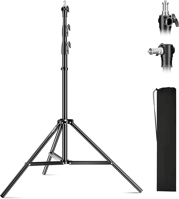 Godox Light Stand 112in/9.3' Photography Light Stand Heavy Duty with 1/4” to 3/8” Universal Screw Carry Bag Portable for Photography Studio Portrait Shooting