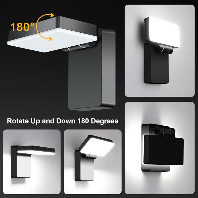 40W Outdoor LED Wall Light, 360° Rotatable Neighbor-Friendly 8Pack | 3000LM 5000K, IP65 Waterproof, Anti-Rust, 85-265V Wall Mount, Switch Control Security Light for Porch Garage Backyard