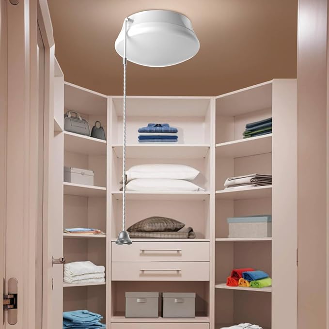 Lightdot 2 Pack 7” Modern LED Ceiling Light with Pull Chain 12W 4000K, 1300lm, 125W E26 Bulb Replacement, Energy Saving Flush Mount Lighting for Closets/Bedroom/Corridor
