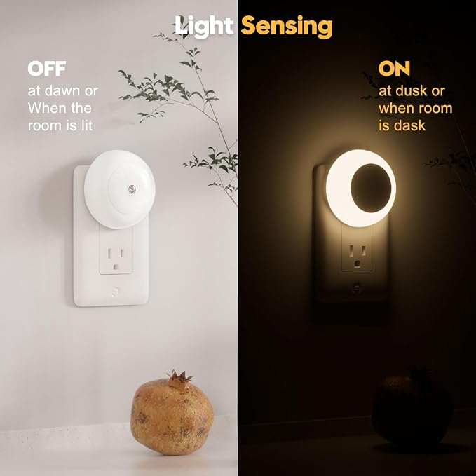 fesnne Night Light, Night Lights Plug into Wall, Dusk to Dawn Sensor Warm White Led Night Light 0.5W, 8 Pack Nightlight for Adults, Bedroom, Bathroom, Hallway, Kitchen