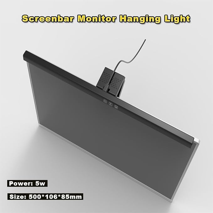 Computer Monitor Lamp, Screen Monitor Light Bar for Eye Caring, Screen Monitor Light Bar with Backlight for Eye Caring, E-Reading LED Task Lamp with Dimming Adjustment, Perfect for Reading and Study