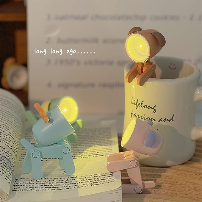 Cute Night Light for Kids, Adorable Mini Led Table Desk Lamp, Decorative Lamp Nightstand, Animal Pet Nightlights, Christmas Decorate Birthday Gifts for Children, Students (1 x Pink Dog)