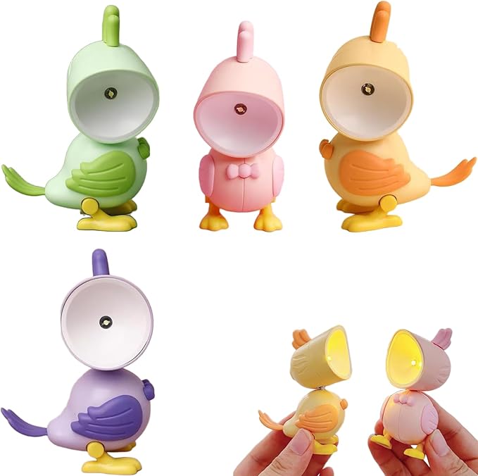 Lonely Robot Cartoon Cute Robot Design Companion Table Light, LED Mini Night Light Lonely, 2 in 1 Magnetic Base Creative Table Lamp (4Pcs)