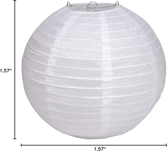 Pack Of 3 Round Paper Lanterns Lamp Wedding Birthday Party Decoration (White, 4"/10CM)