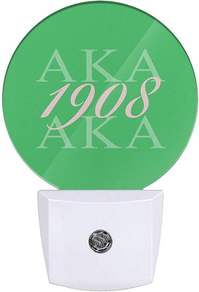 EKOBLA AKA 1908 Night Light, Also Known As Abbreviation Hip Hop Style Pink Green White Night Lights Plug Into Wall with Dusk to Dawn Auto Sensor for Bathroom, Hallway, Kitchen