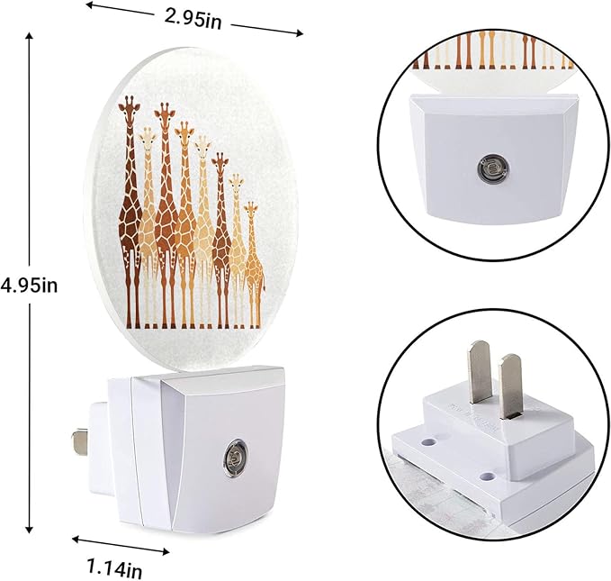EKOBLA Giraffe Night Light, Funny Animal Night Lights Plug Into Wall with Dusk to Dawn Auto Sensor for Bathroom, Hallway and Kitchen
