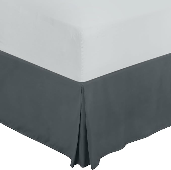 Utopia Bedding Queen Bed Skirt - 20 Pack - Soft Quadruple Pleated Ruffle - Easy Fit with 16 Inch Tailored Drop - Hotel & B&B Quality, Shrinkage and Fade Resistant (Queen, Grey)